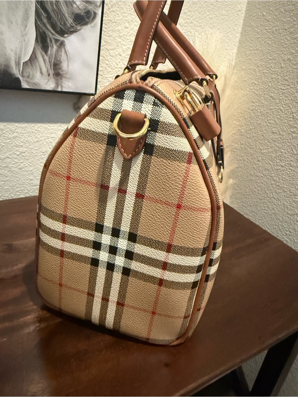 Burberry Medium Check Bowling Bag - Picture 5 of 9